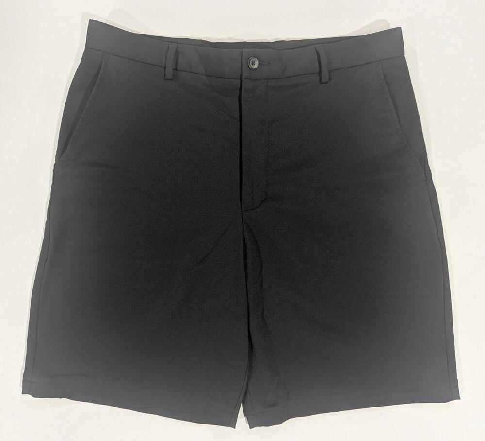 Slazenger Shorts Mens 34 Black Microfiber Chino Stretch 9 Inseam Casual